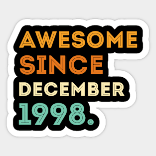 23th Birthday Gift 23 Years Old Awesome Since December 1998 Sticker